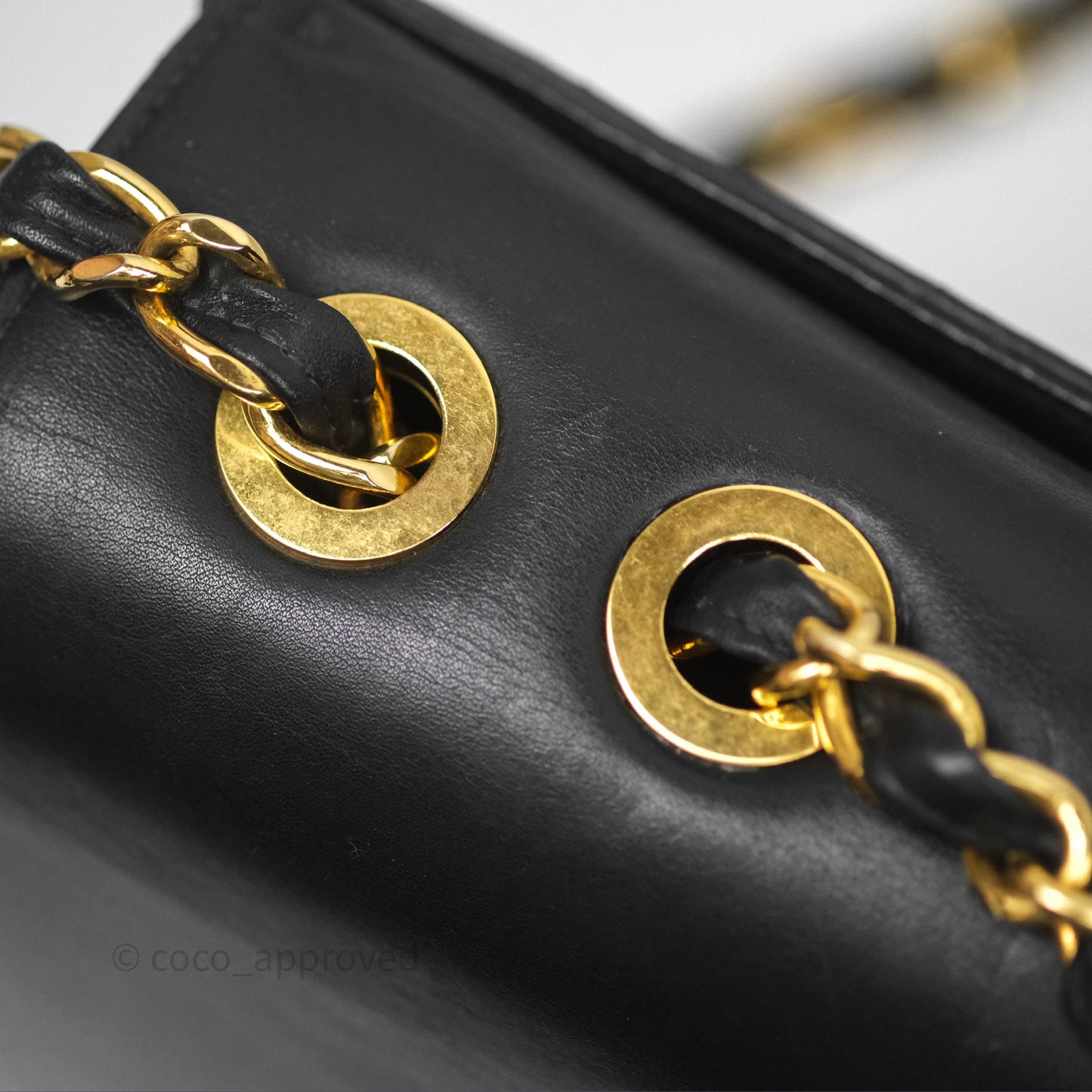 Chanel Vintage Maxi Quilted CC Flap Bag Black Lambskin Gold Hardware