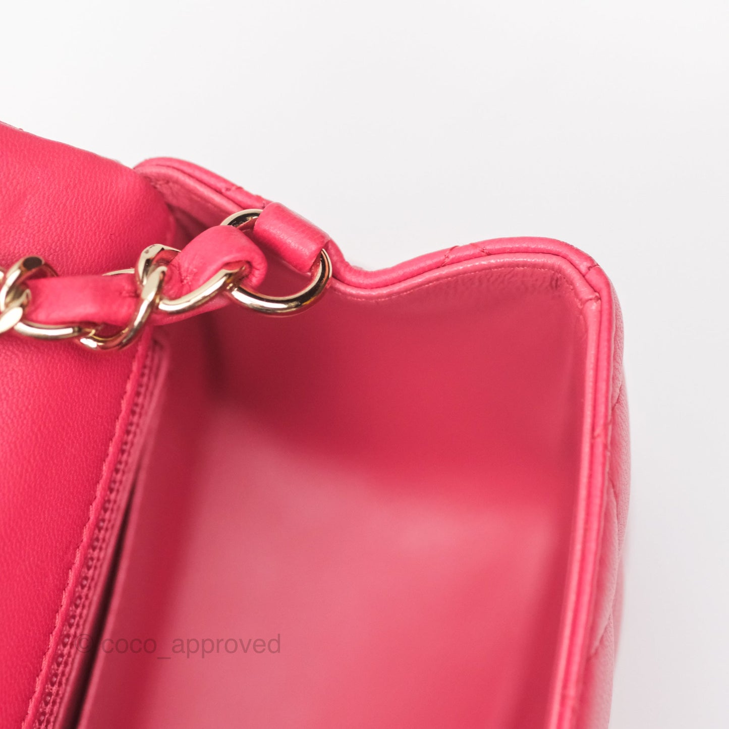 Chanel Quilted Mini Rectangular Flap Berry Red Lambskin Gold Hardware