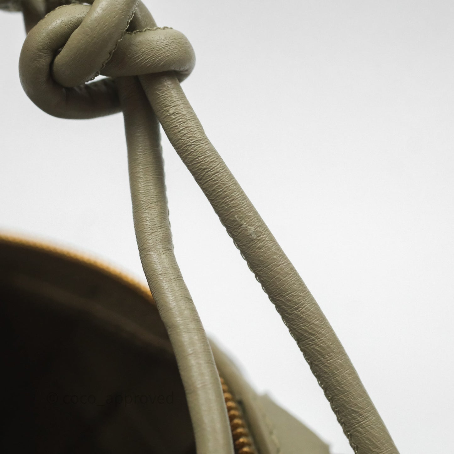 Bottega Veneta Mini Loop Camera Bag Intrecciato Lambskin Travertine