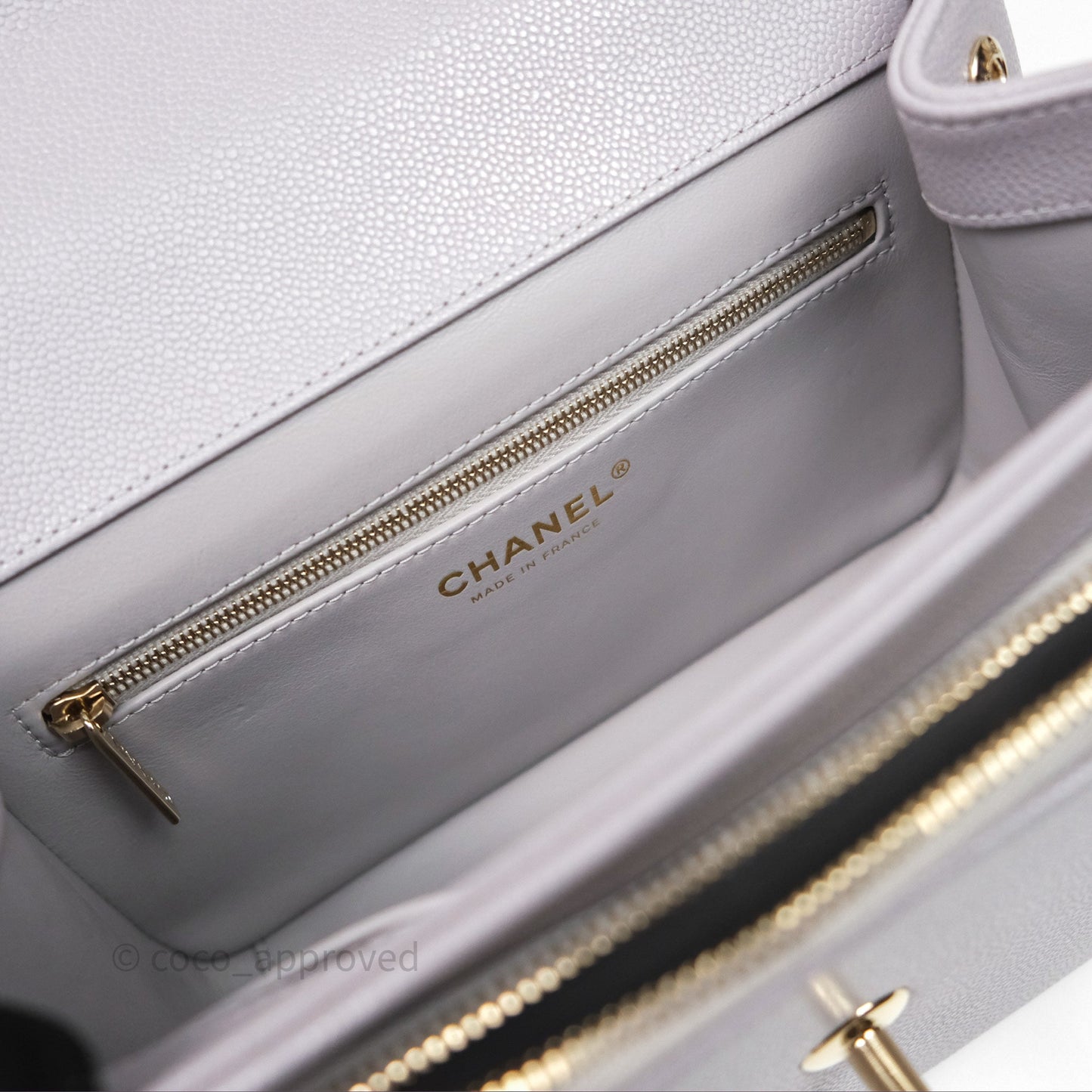 Chanel Quilted Medium Business Affinity Flap Light Grey Caviar Gold Hardware