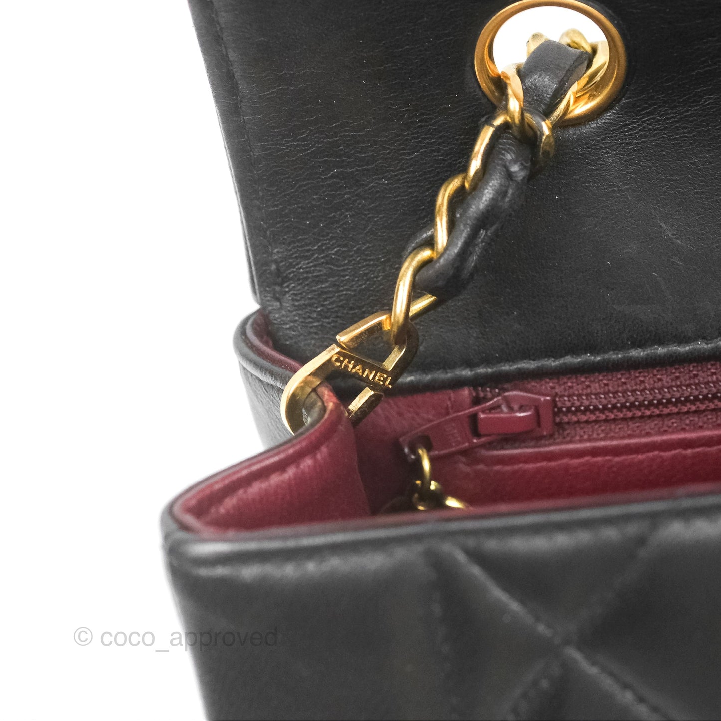 Chanel Vintage Quilted Medium Classic Diana Flap Bag Black Lambskin 24K Gold Hardware