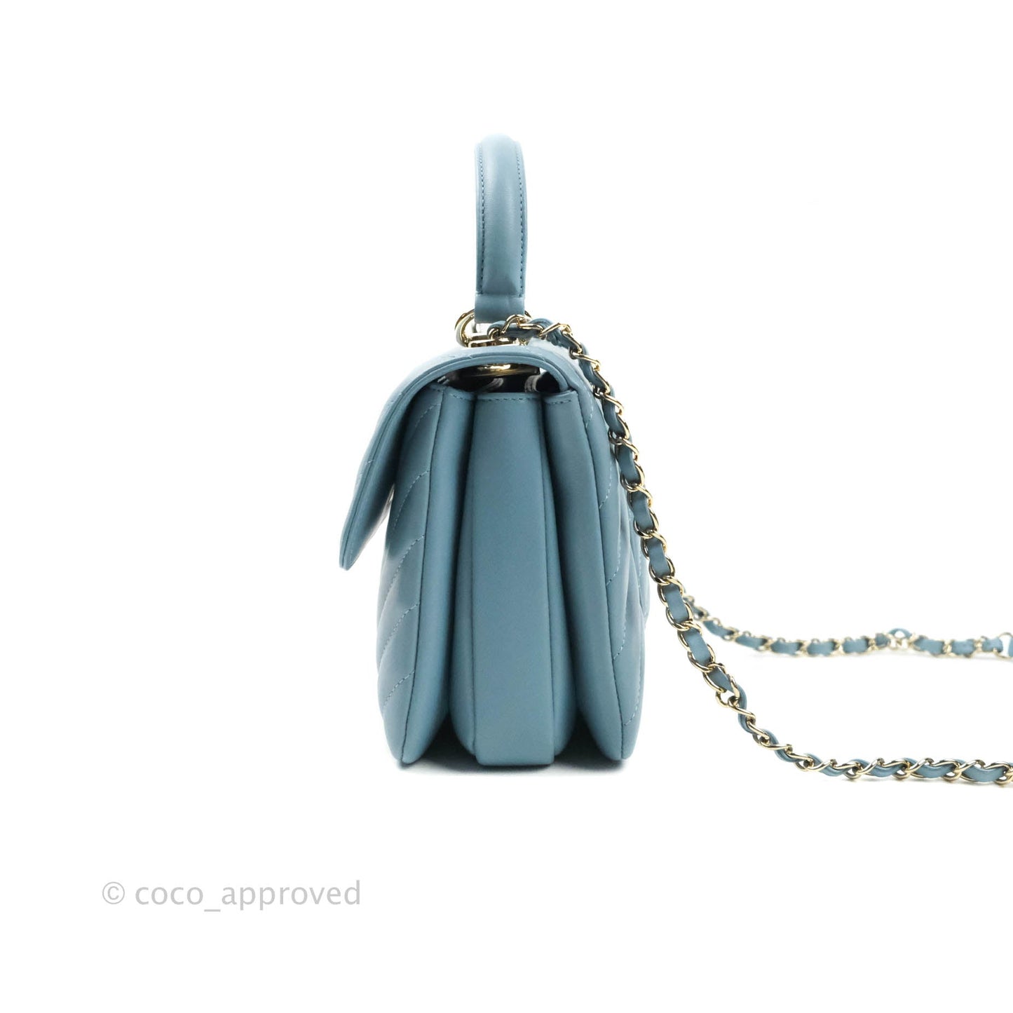 Chanel Trendy CC Chevron Small Blue Lambskin Gold Hardware
