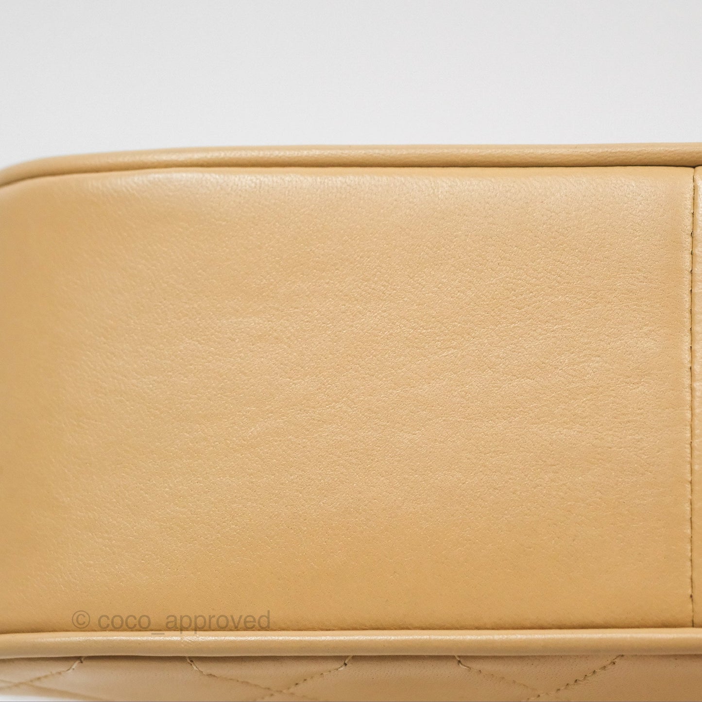 Chanel Vintage Flap Bag Beige Lambskin Gold Hardware