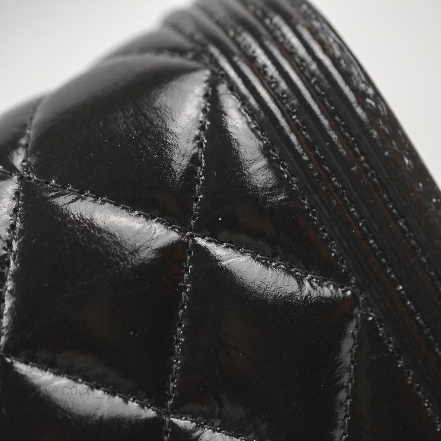 Chanel Quilted Boy Wallet on Chain WOC Black Aged Calfskin Gun Metal