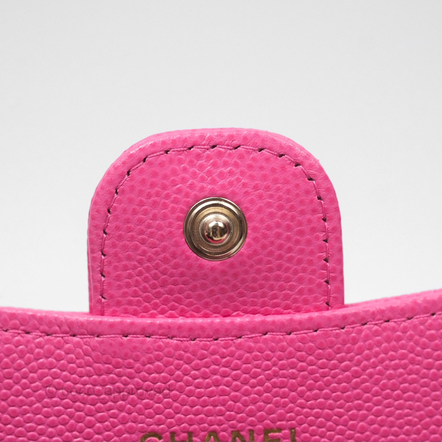 Chanel Mini Wallet With Chain Pink Caviar Gold Hardware