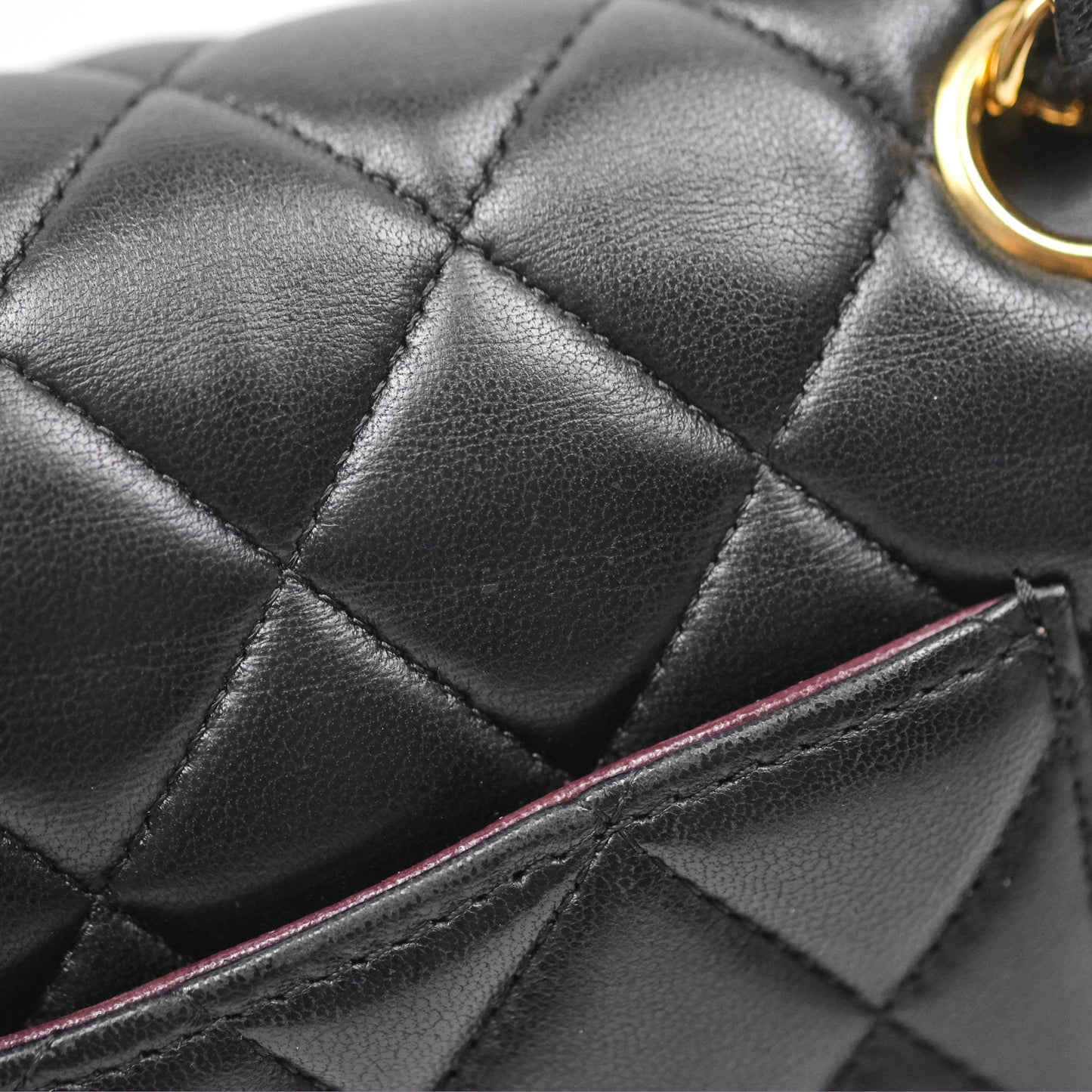 Chanel Classic M/L Medium Flap Quilted Black Lambskin Gold Hardware