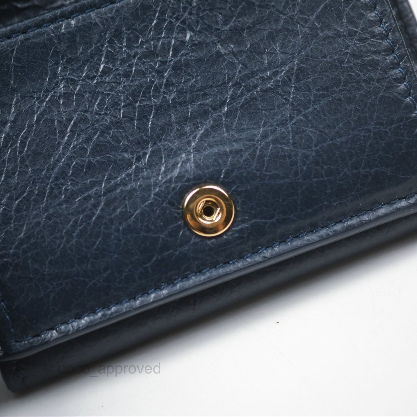 Balenciaga Le City Mini Wallet Navy Gold Hardware