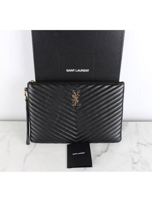 Luxury Saint Laurent Clutch Black L