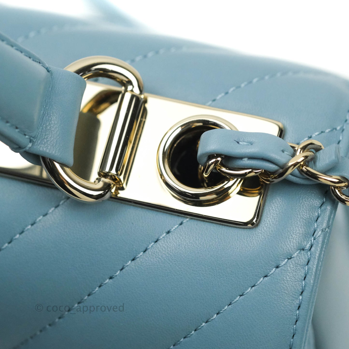 Chanel Trendy CC Chevron Small Blue Lambskin Gold Hardware