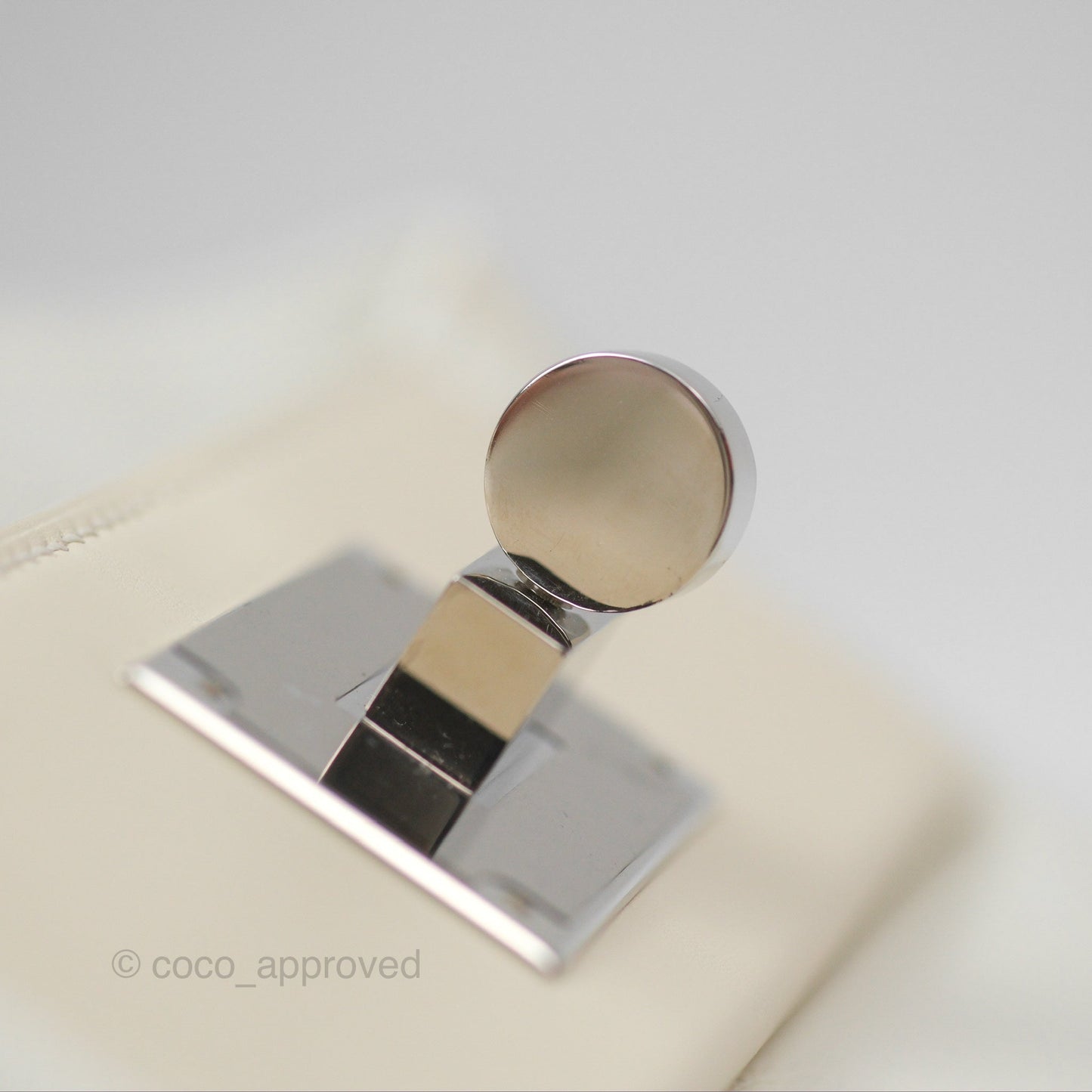 Hermès 24/24 21 Mini Blanc 01/ Nata I2 Evercolor/ Swift Palladium Hardware