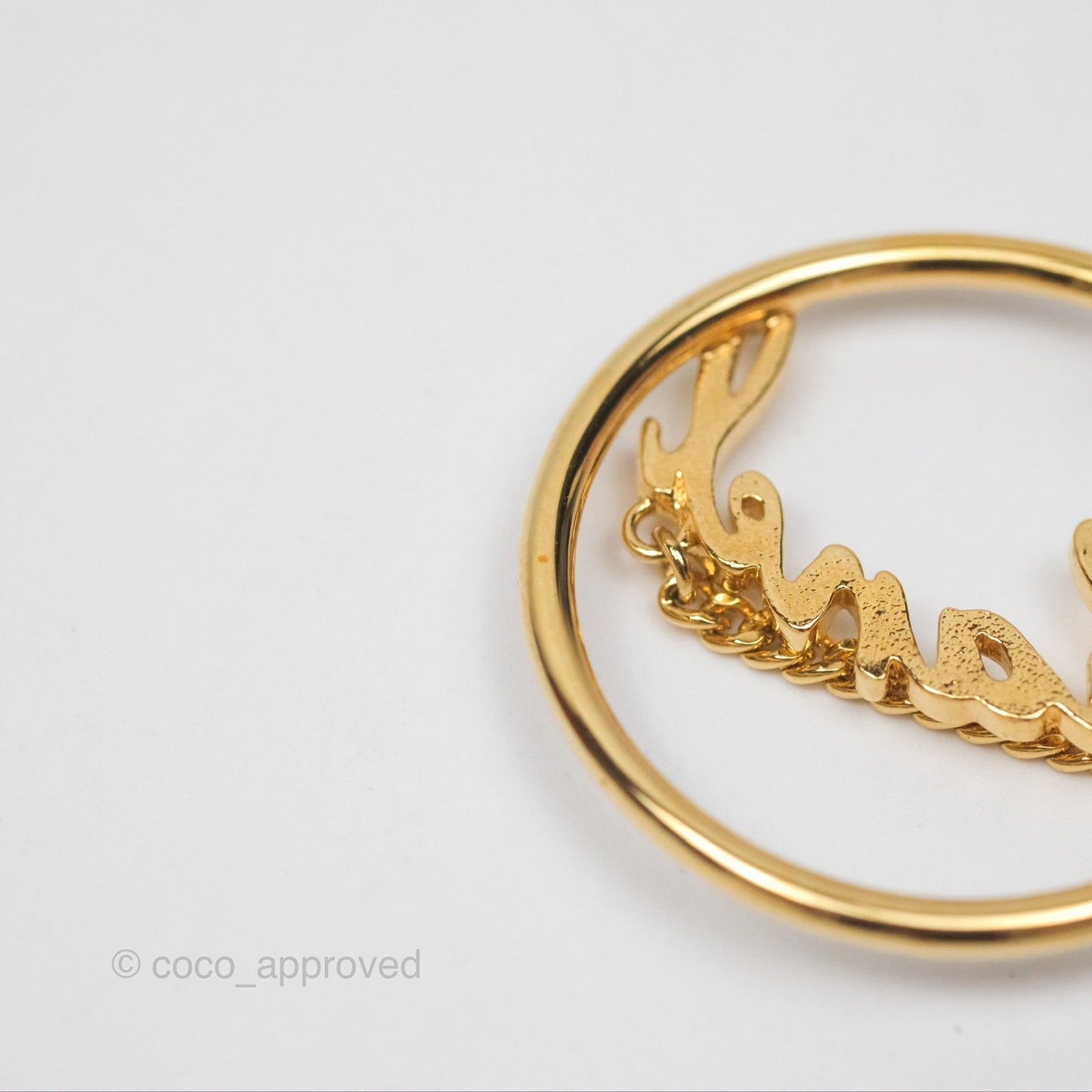Chanel CC Logo Hoop Earrings Gold Tone 24C