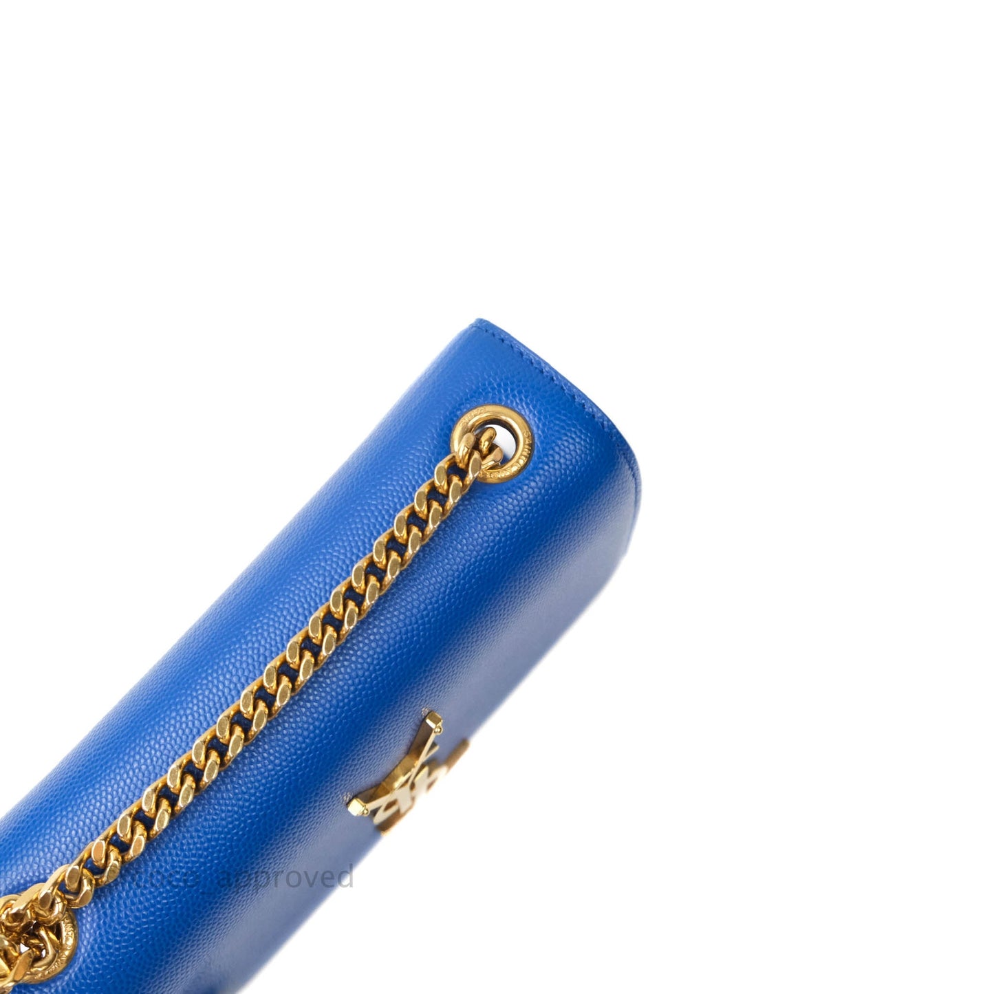 Saint Laurent Classic Kate Original Small Blue Grained Calfskin Gold Hardware