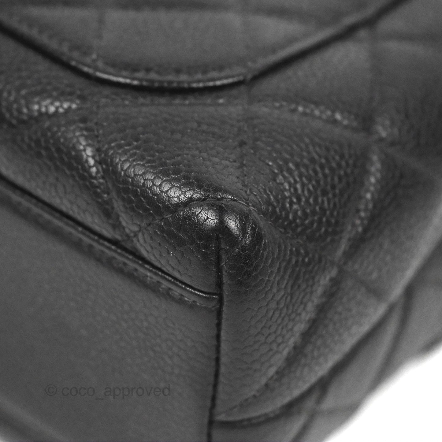 Chanel Vintage Kelly Quilted Flap Bag Black Caviar 24K Gold Hardware