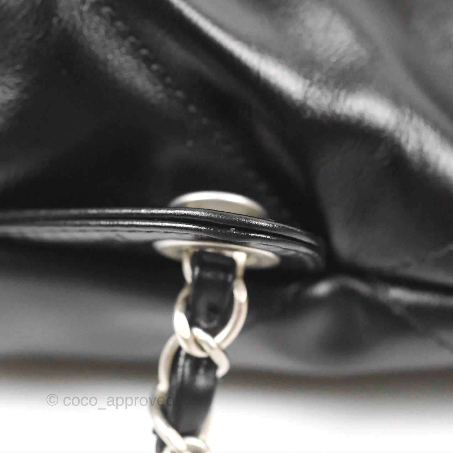 Chanel 22 Medium Shiny Calfskin Quilted Backpack Black