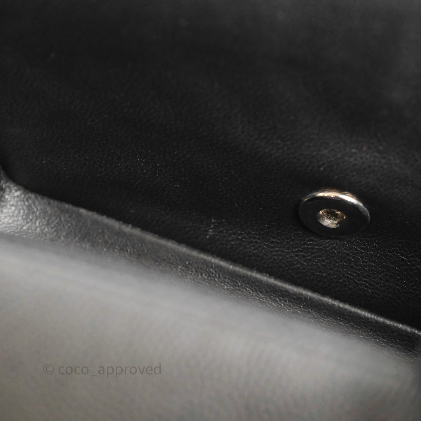 Chanel Mini Rectangular Flap Chevron Black Caviar Silver Hardware