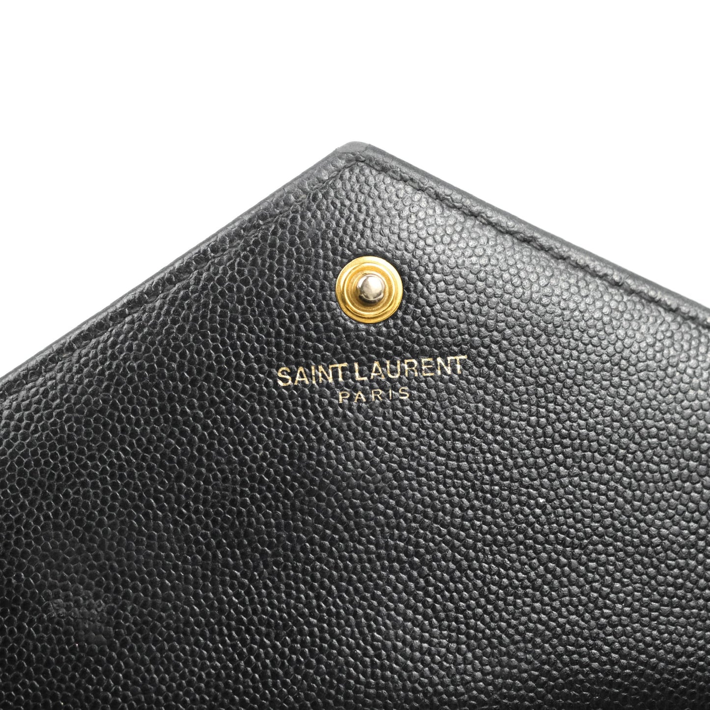 Saint Laurent Wallet on Chain WOC Black Grained Leather Gold Hardware