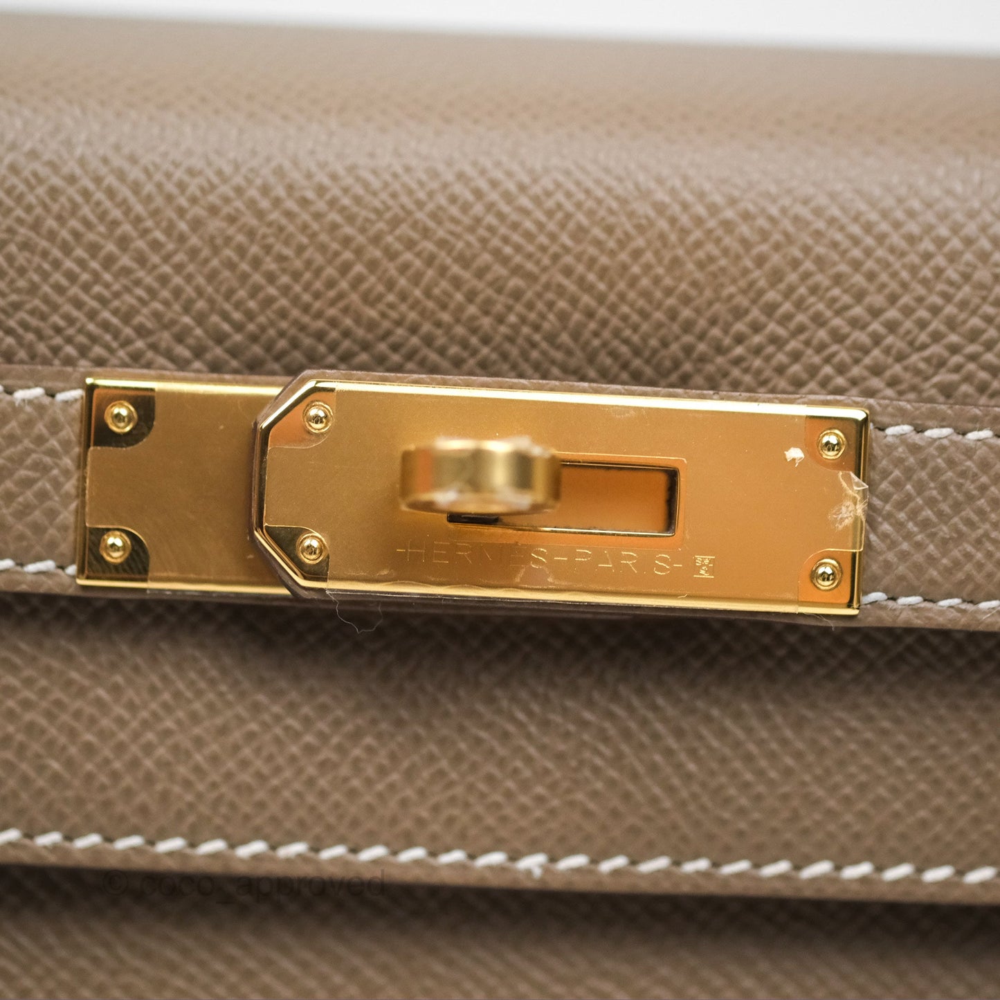 Hermès Kelly Sellier 28 Etoupe 18 Epsom Gold Hardware