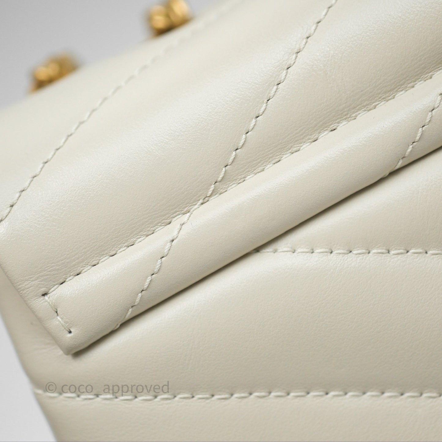 Saint Laurent Loulou Small Flap Bag Beige Calfskin Gold Hardware
