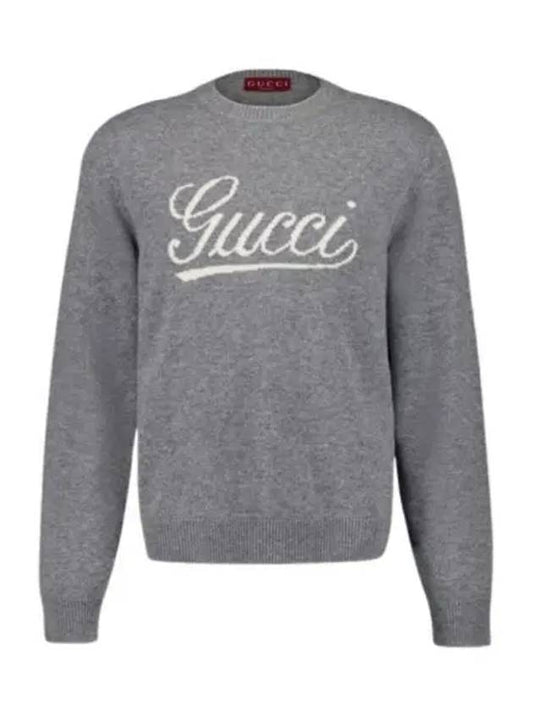 Luxury Gucci Trending 2025 Intarsia Wool Sweater Grey