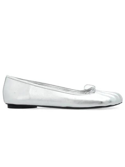 Luxury Balenciaga Anatomic Metallized Ballerina Silver