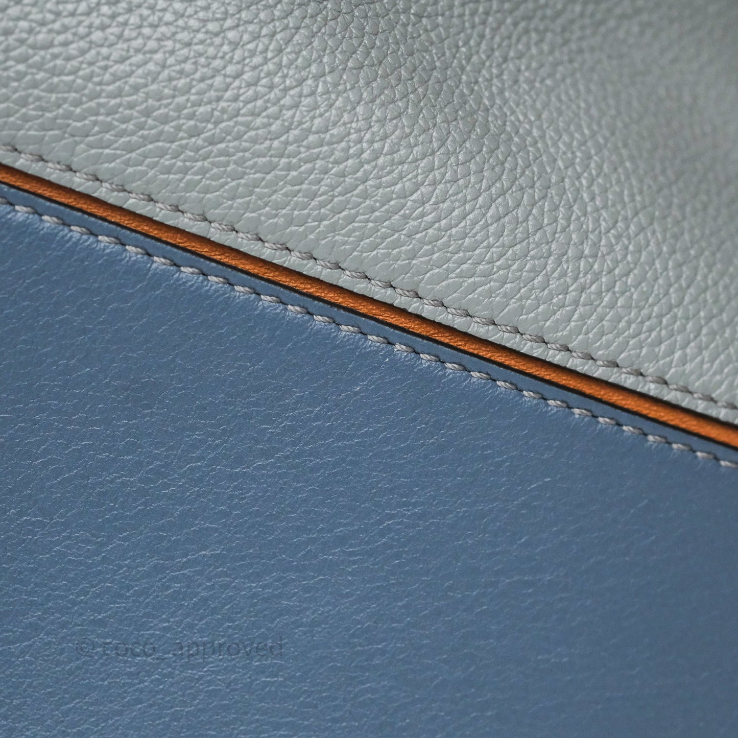 Loewe Medium Puzzle Bag Stone Blue Indigo Tan Calfskin Silver Hardware