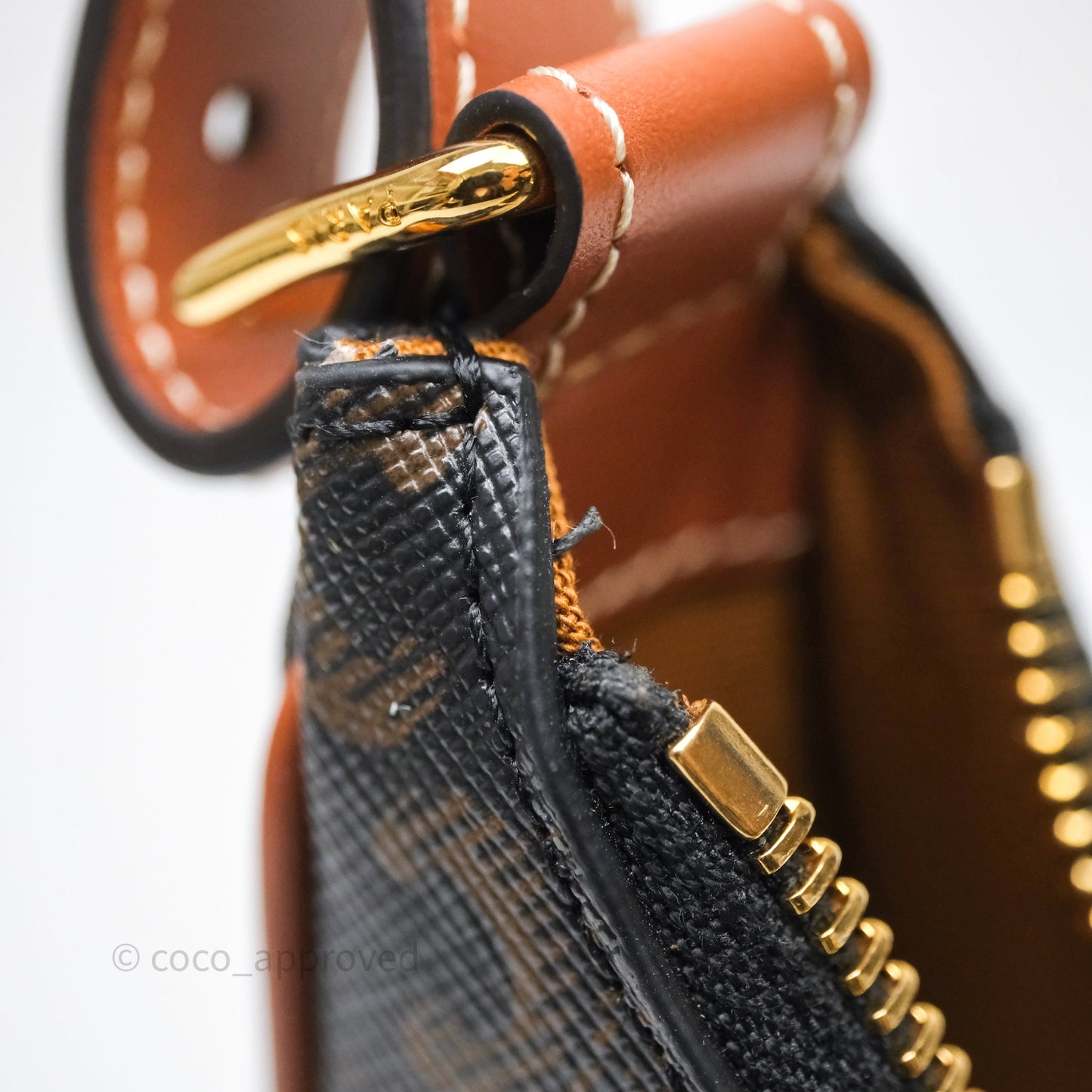 Celine Medium Ava Triomphe Bag Triomphe Canvas Tan Calfskin