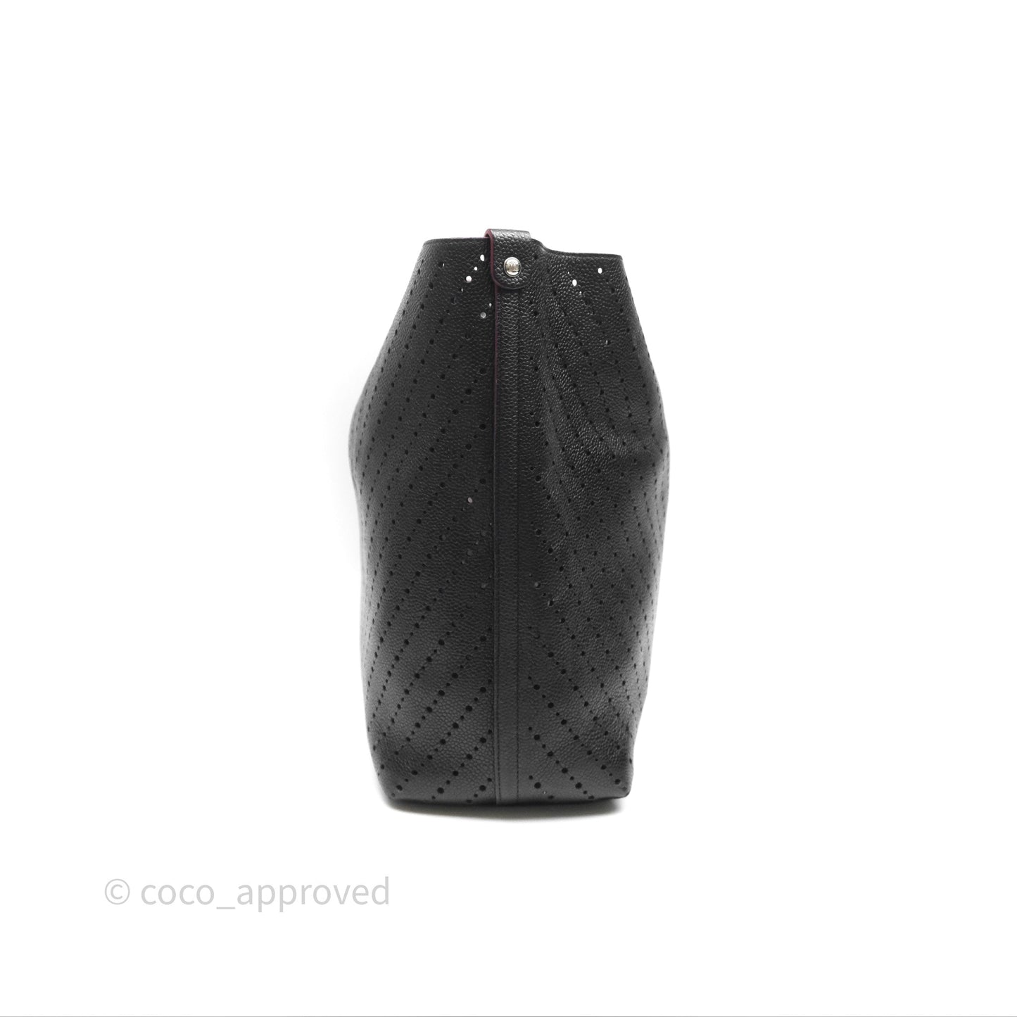 Chanel Large Shopping Tote Black Perforated Caviar Silver Hardware