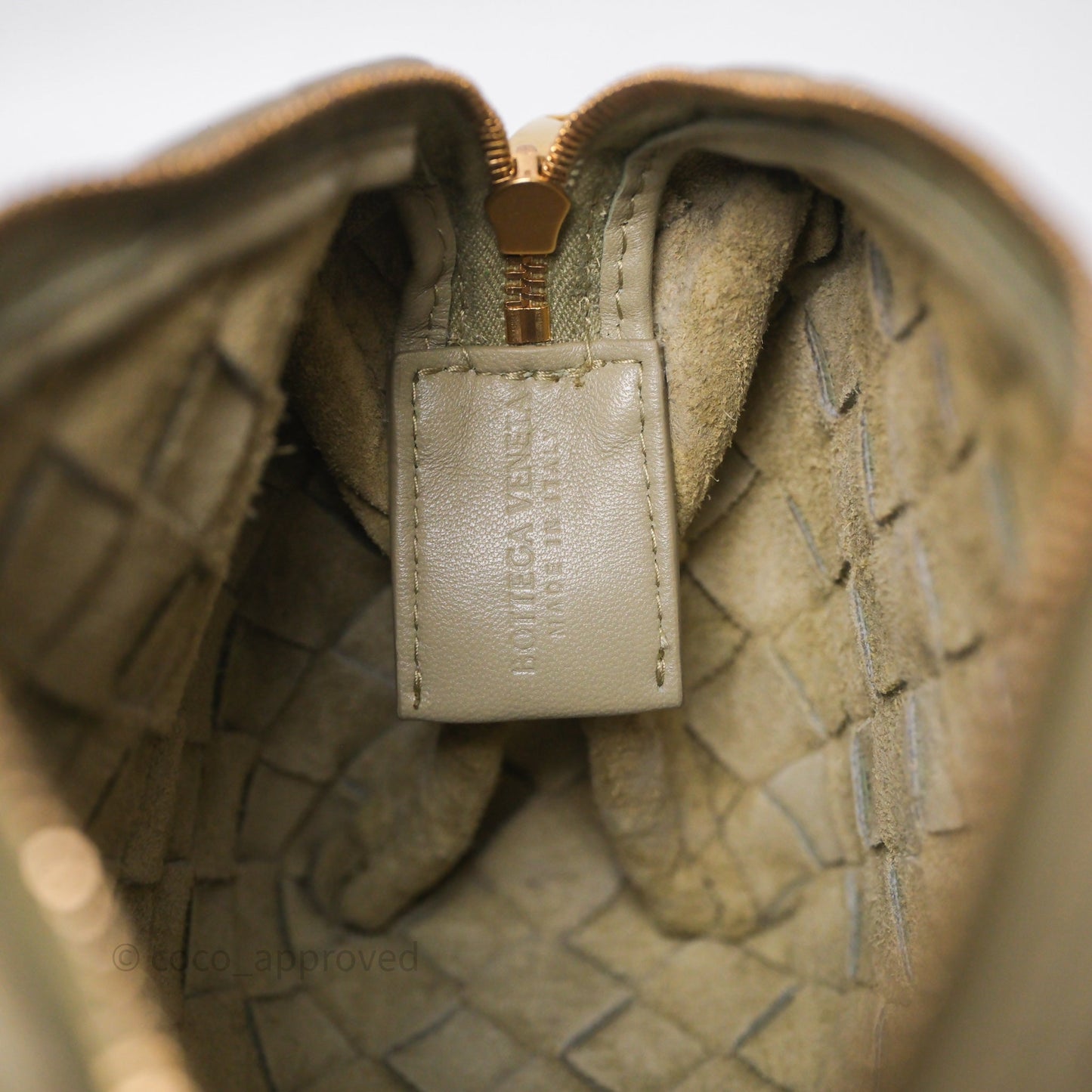 Bottega Veneta Mini Loop Camera Bag Intrecciato Lambskin Travertine