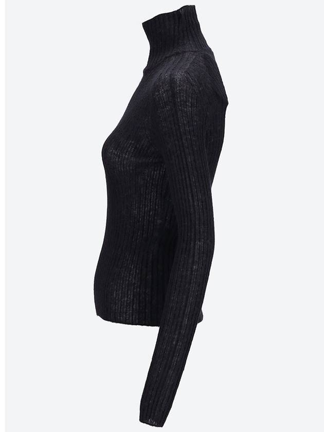 Luxury Saint Laurent Ribbed Knit Turtleneck Black
