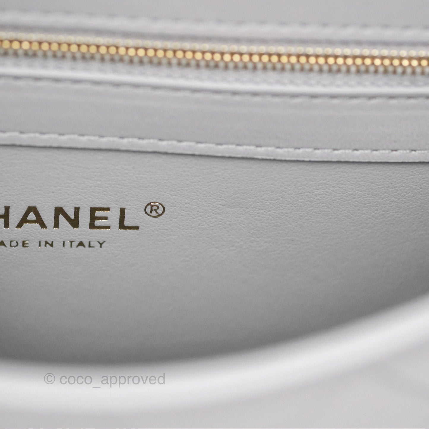 Chanel Small Quilted Coco Luxe Flap Bag Grey Calfskin Aged Gold Hardware