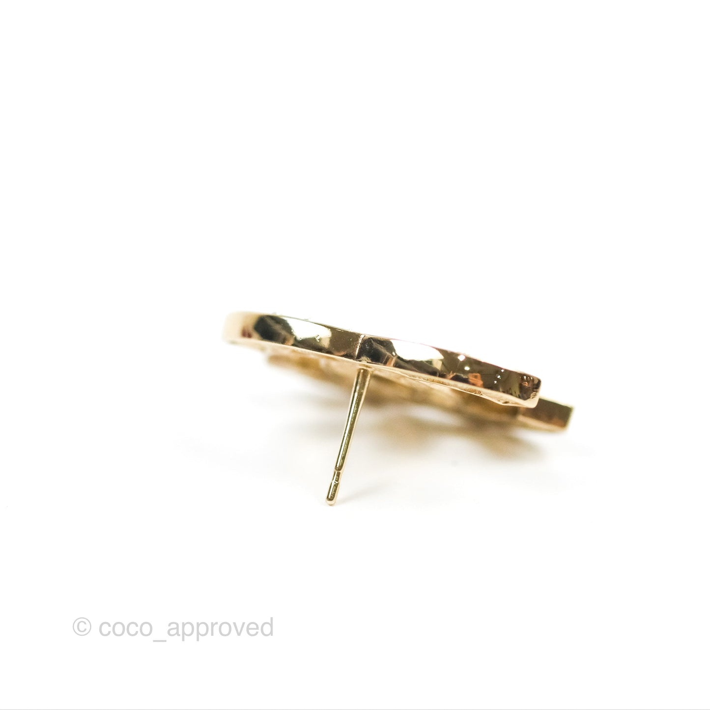 Chanel CC Crystal Earrings Gold Tone 23S