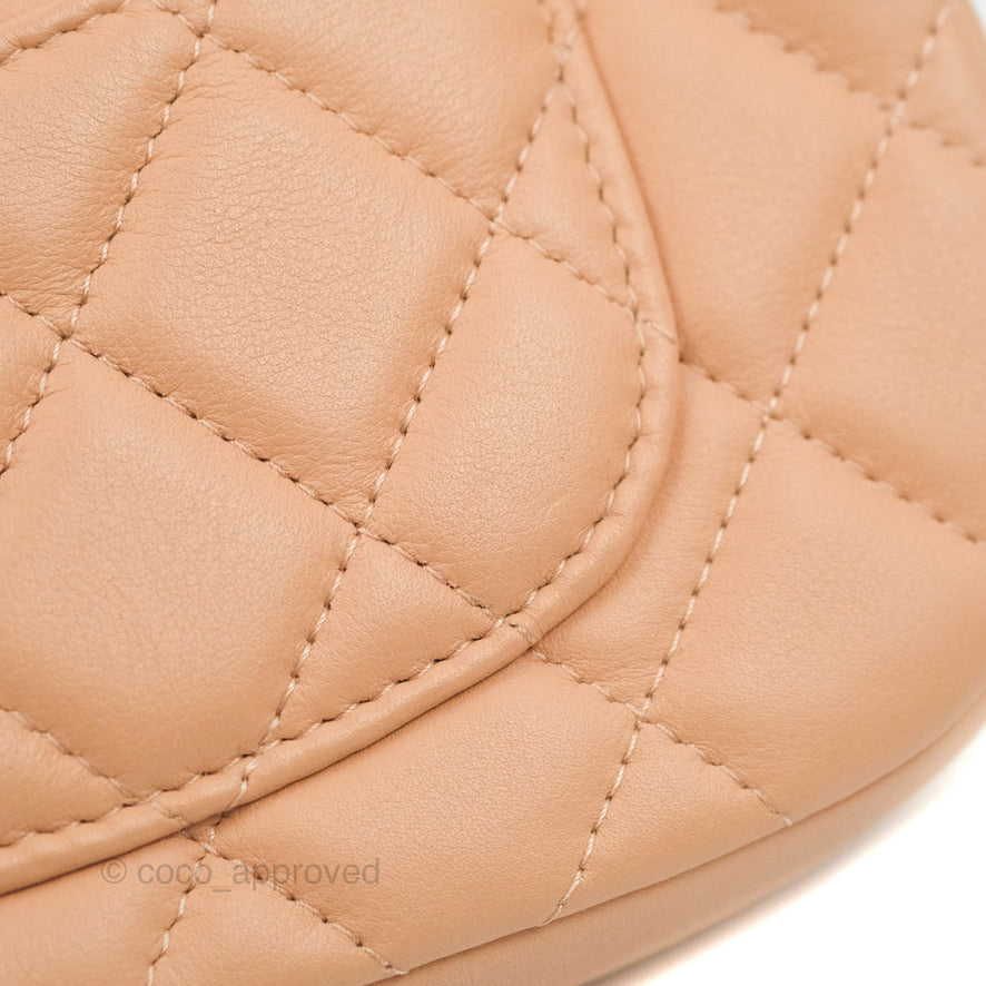 Chanel Clutch with Chain Beige Pink Calfskin Aged Gold Hardware