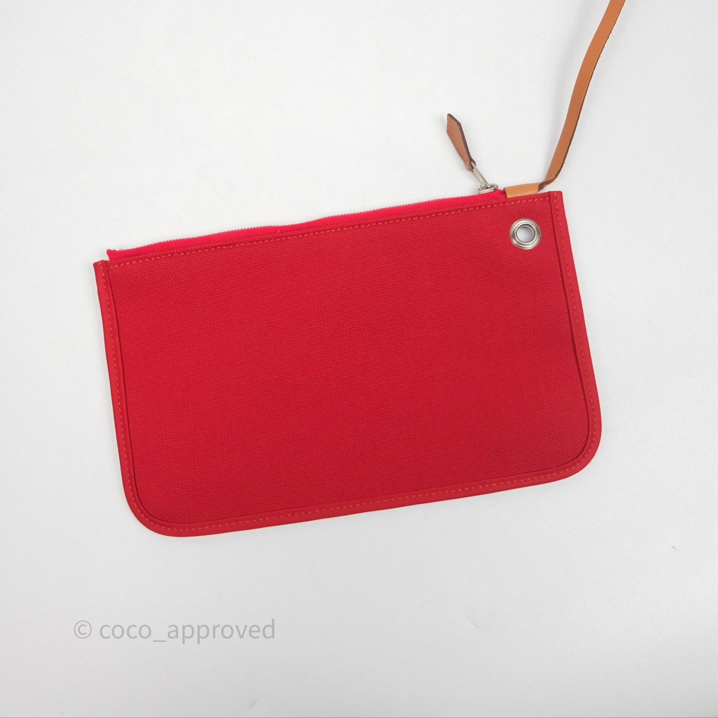 Hermès Herbag Zip 31 Red/Natural Canvas Palladium Hardware