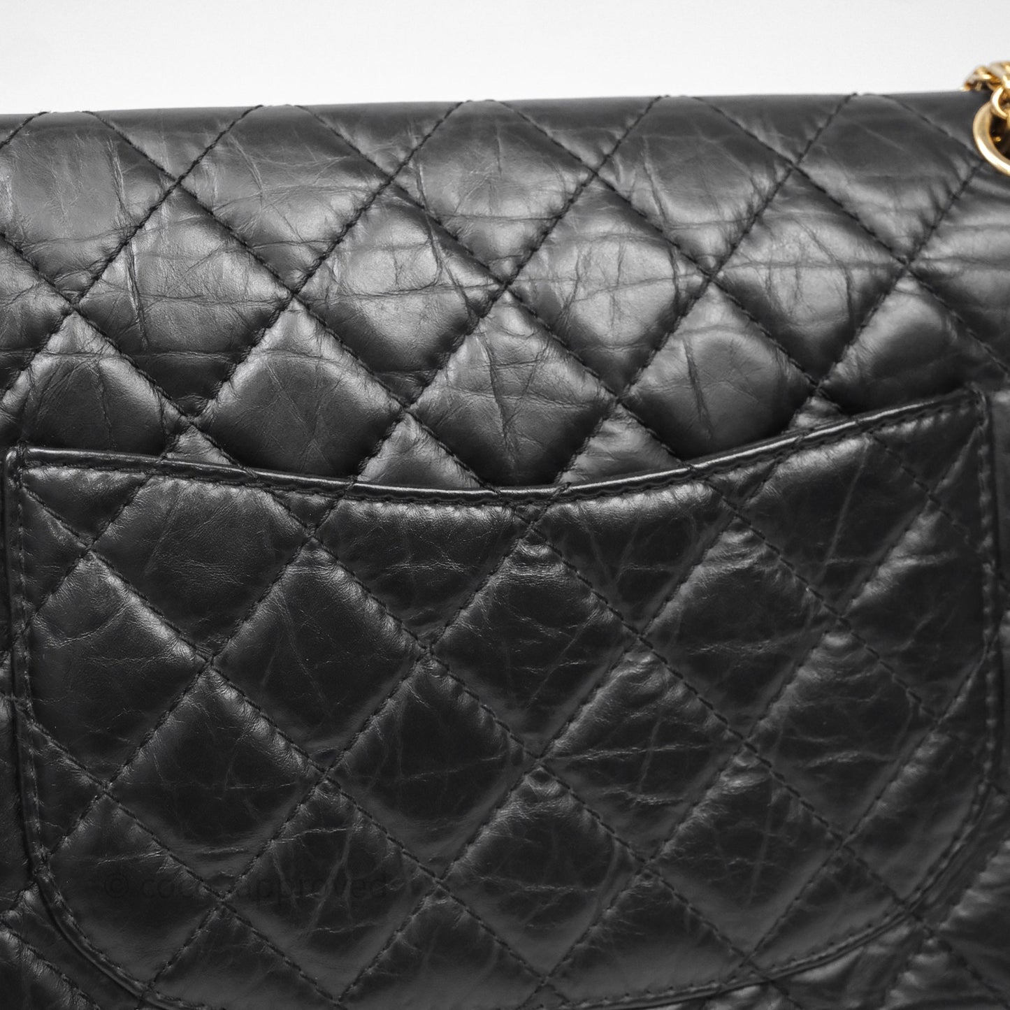 Chanel Reissue 226 Quilted Aged Calfskin Black Aged Gold Hardware