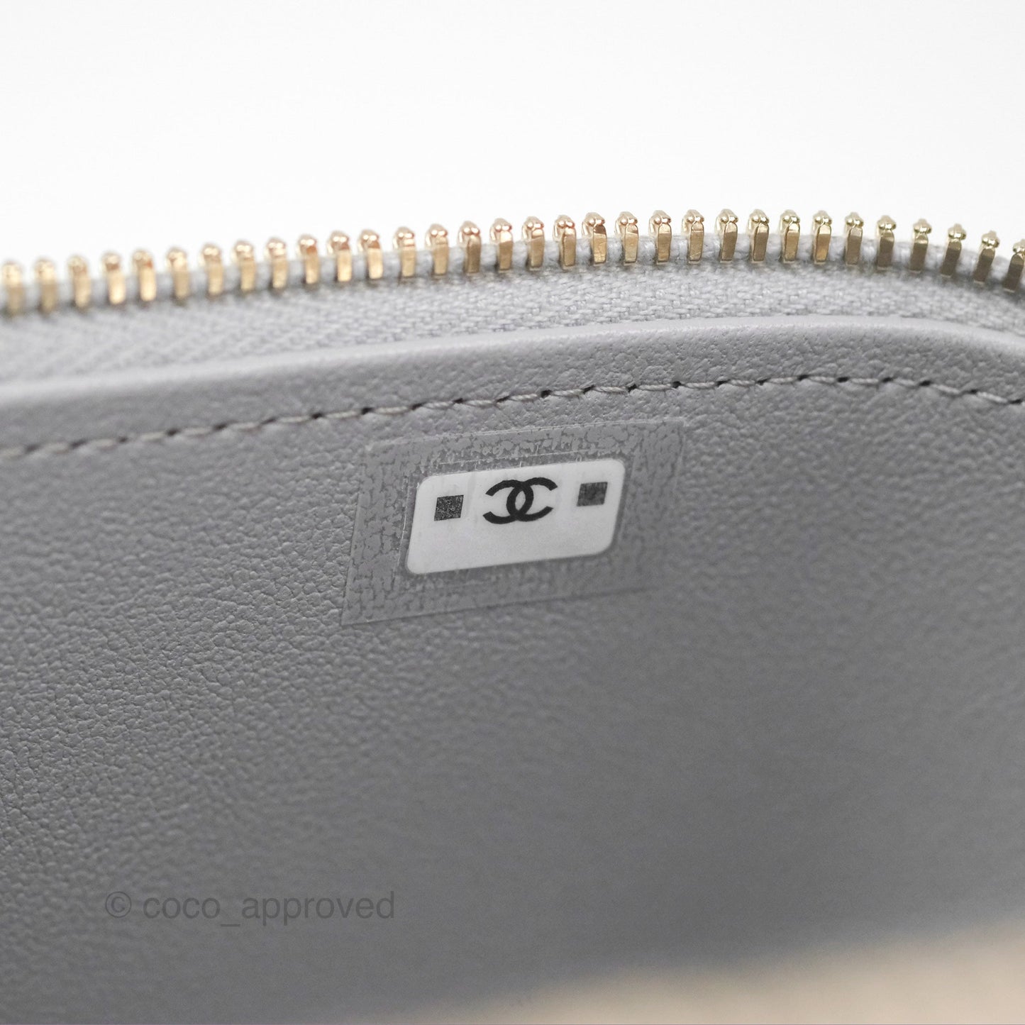 Chanel All Slide Vanity with Adjustable Chain Grey Lambskin Aged Gold Hardware