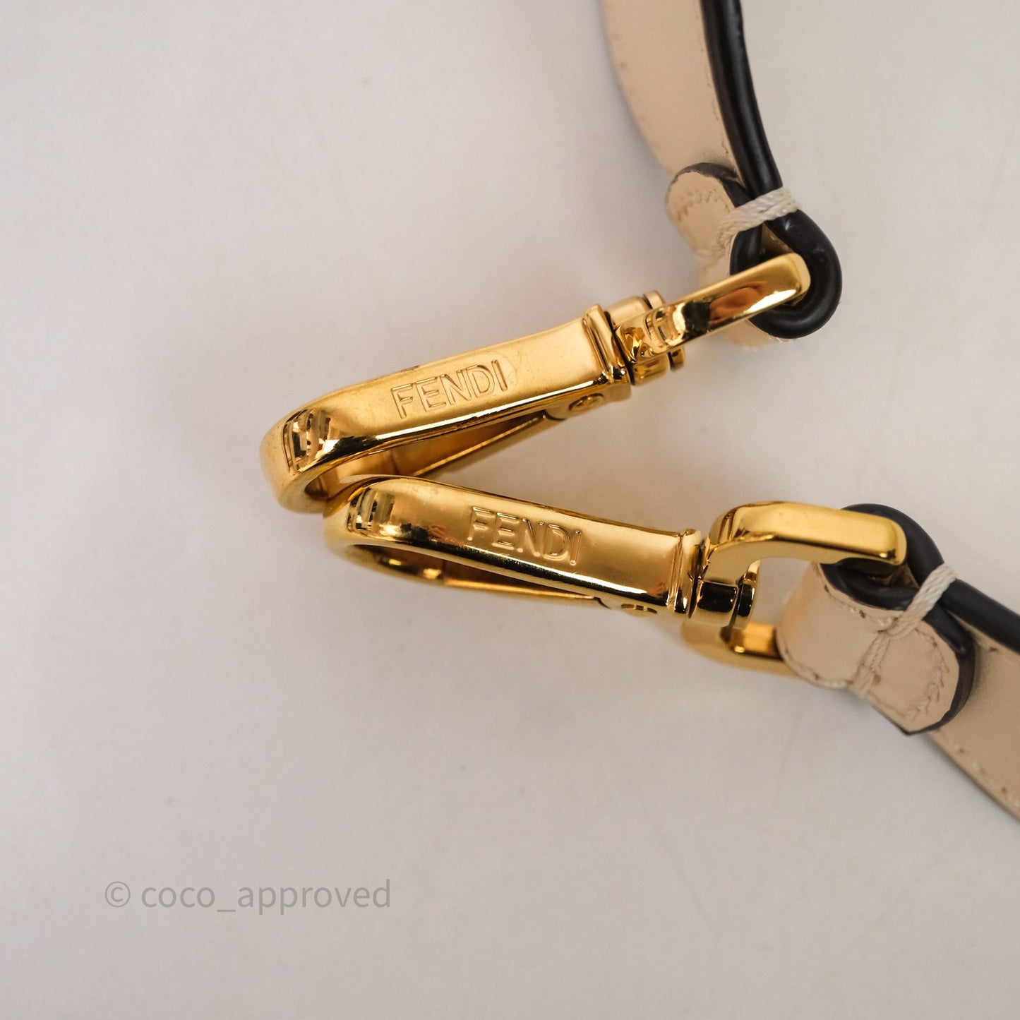 Fendi Braided Leather Baguette Bag Ivory Gold Hardware