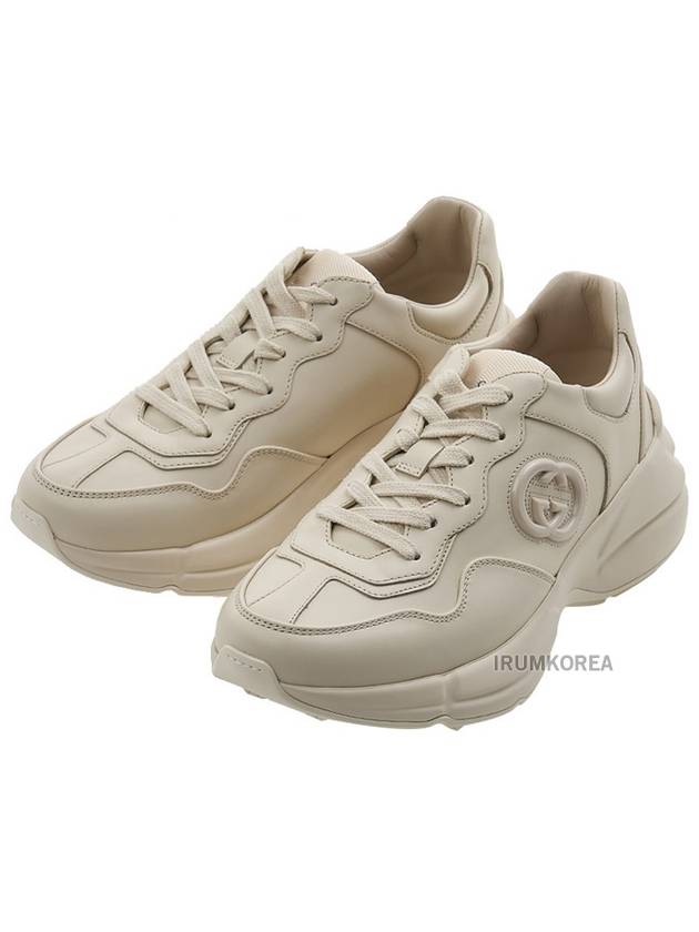 Luxury Gucci Trending 2025 Rhyton Leather Low Top Sneakers Ivory