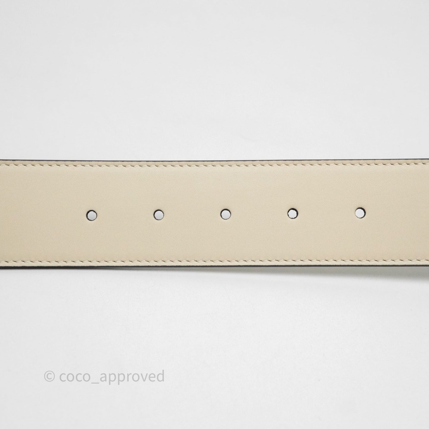 Gucci Double GG 20mm Belt 75 30 White Calfskin