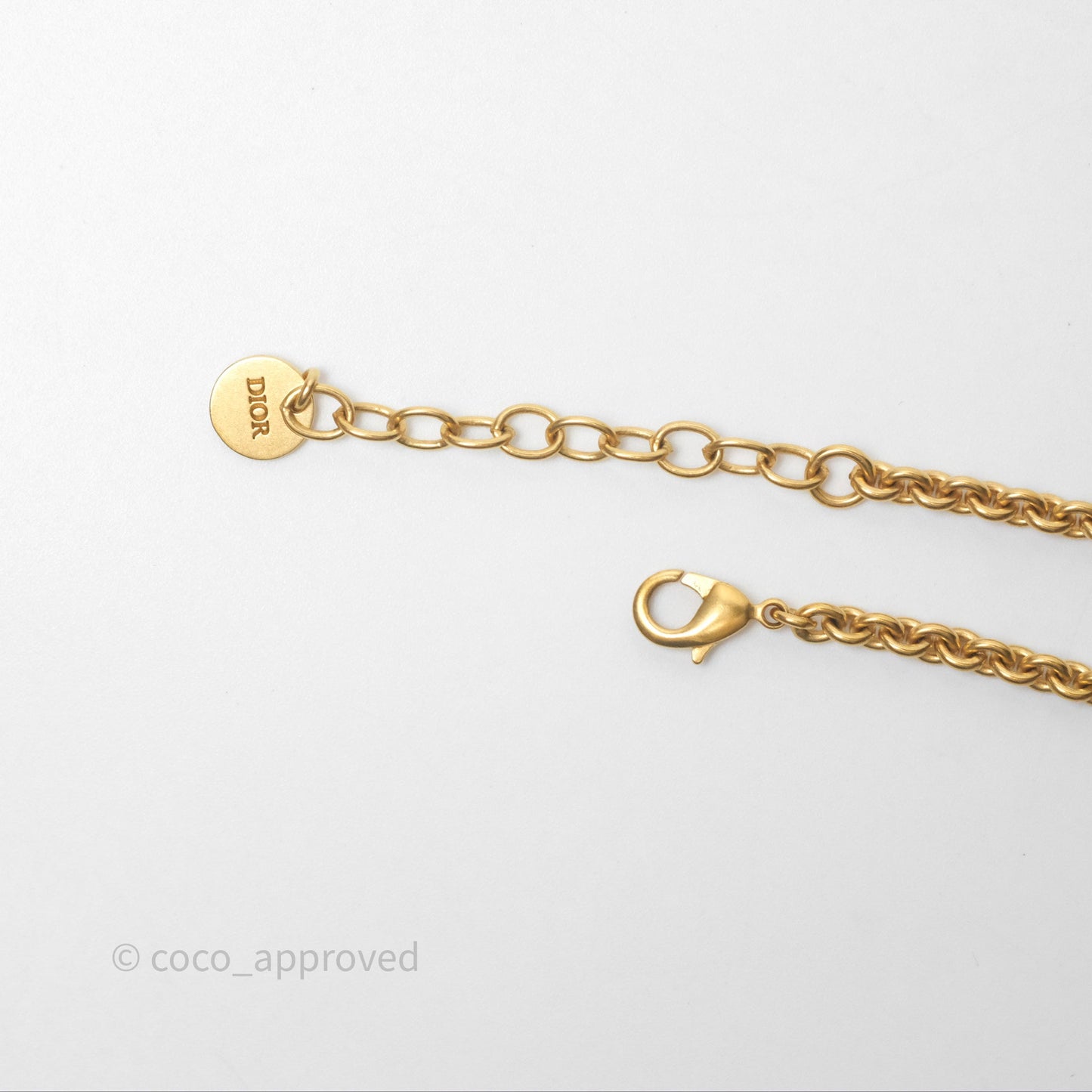Christian Dior Petit CD Necklace Gold Tone