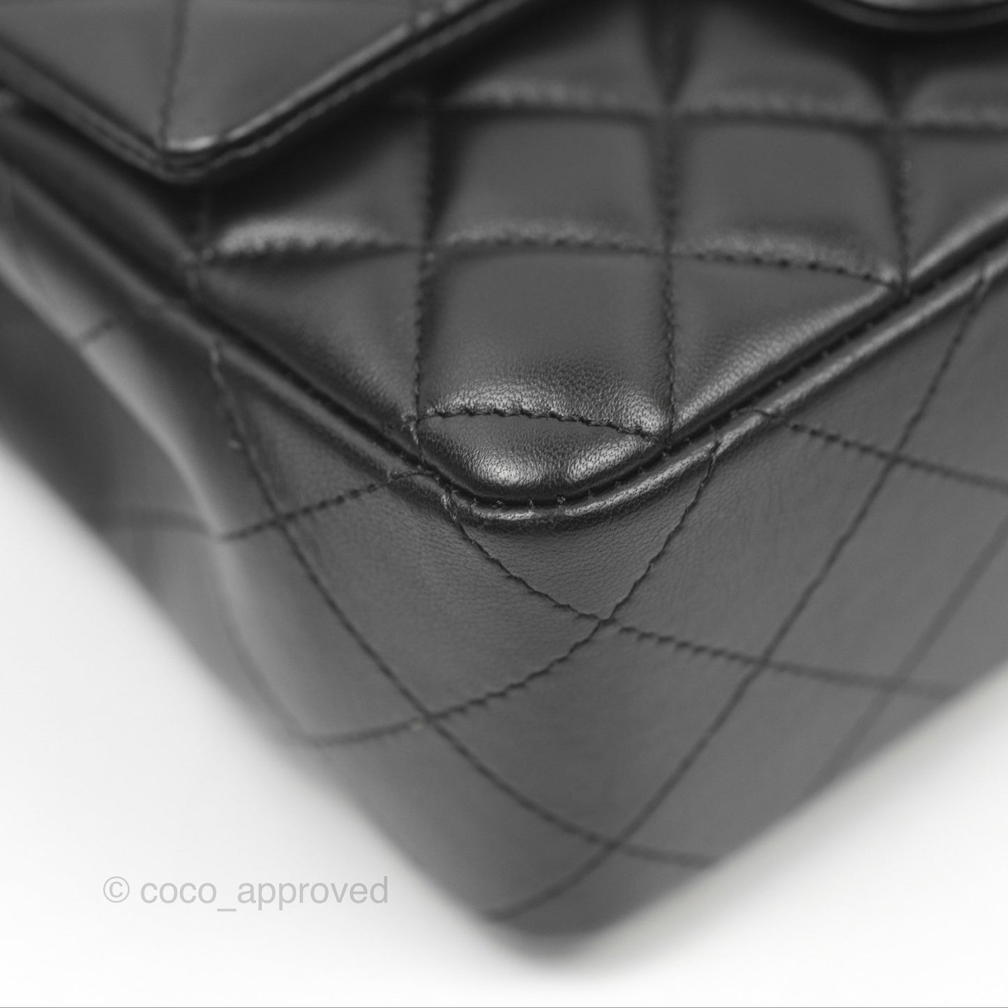Chanel Quilted Mini Rectangular Black Lambskin Gold Hardware