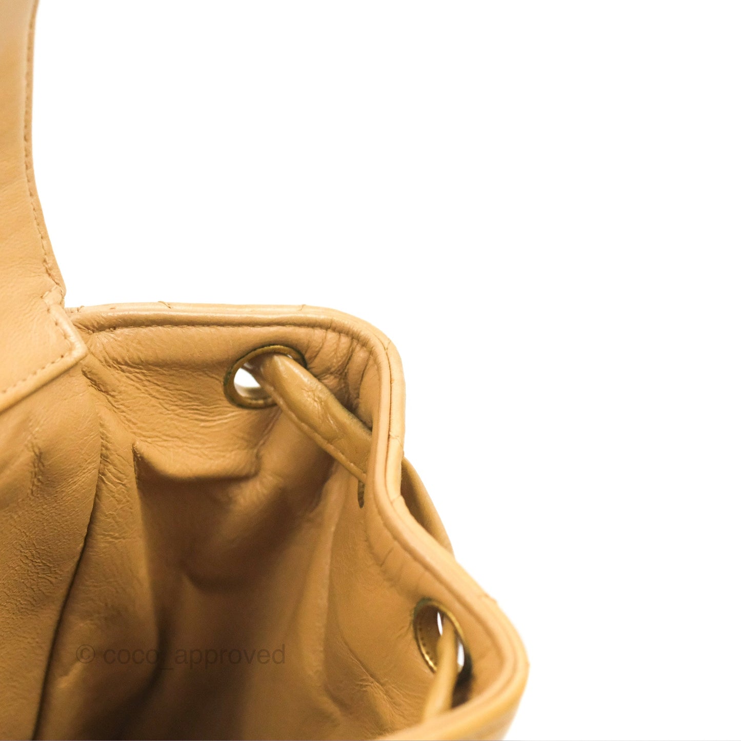 Chanel Vintage CC Duma Backpack Beige Lambskin 24K Gold Hardware