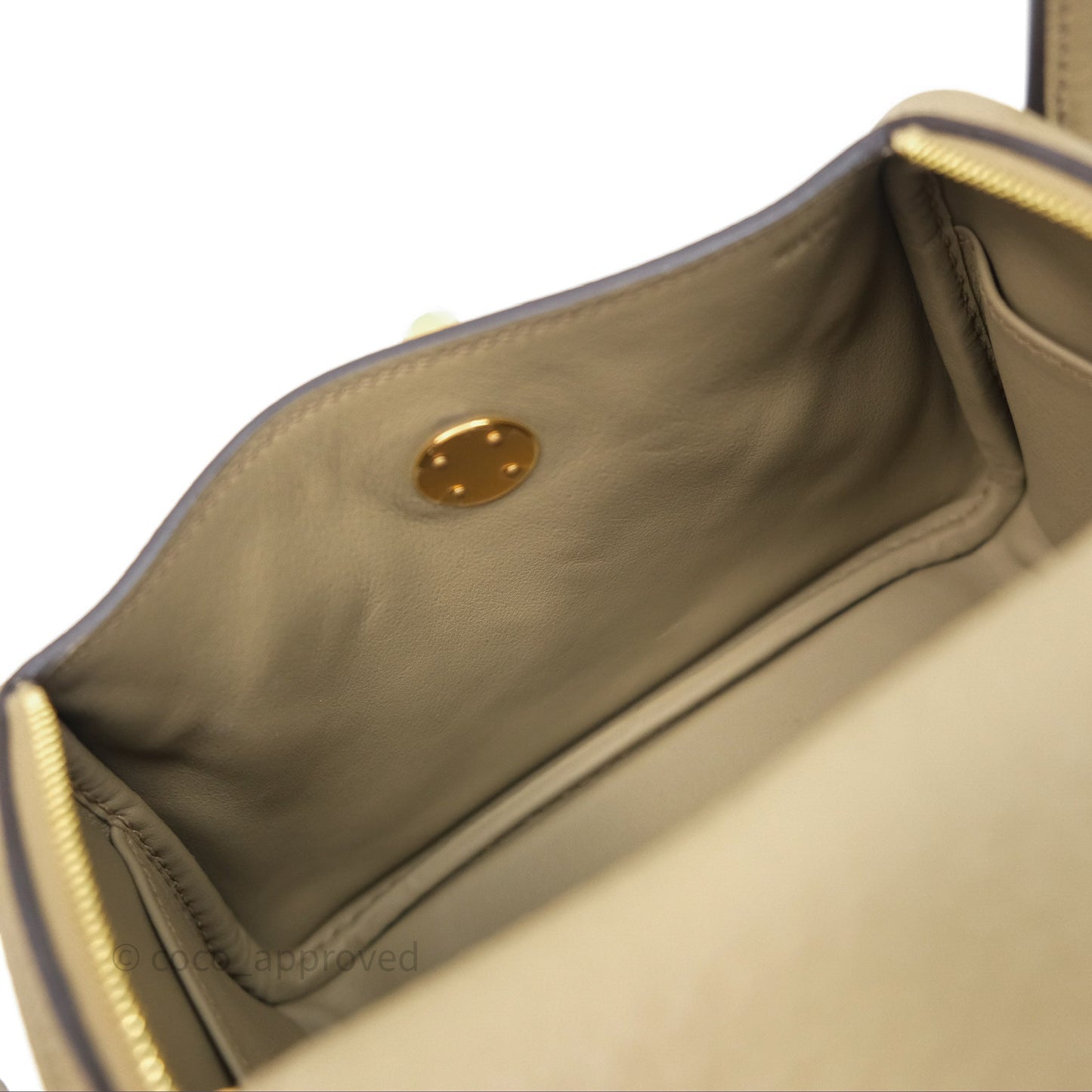 Hermès Mini Lindy 20 Beige Marfa 8Q Clemence Gold Hardware