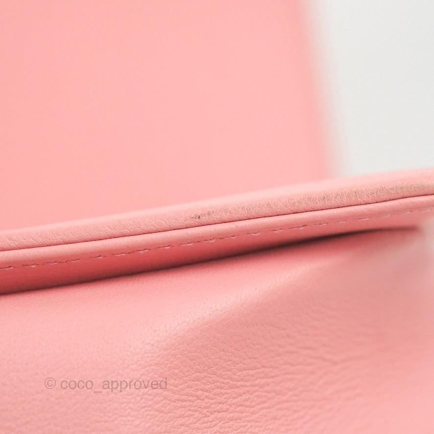 Chanel Small Quilted Boy Pink Calfskin Aged Gold Hardware
