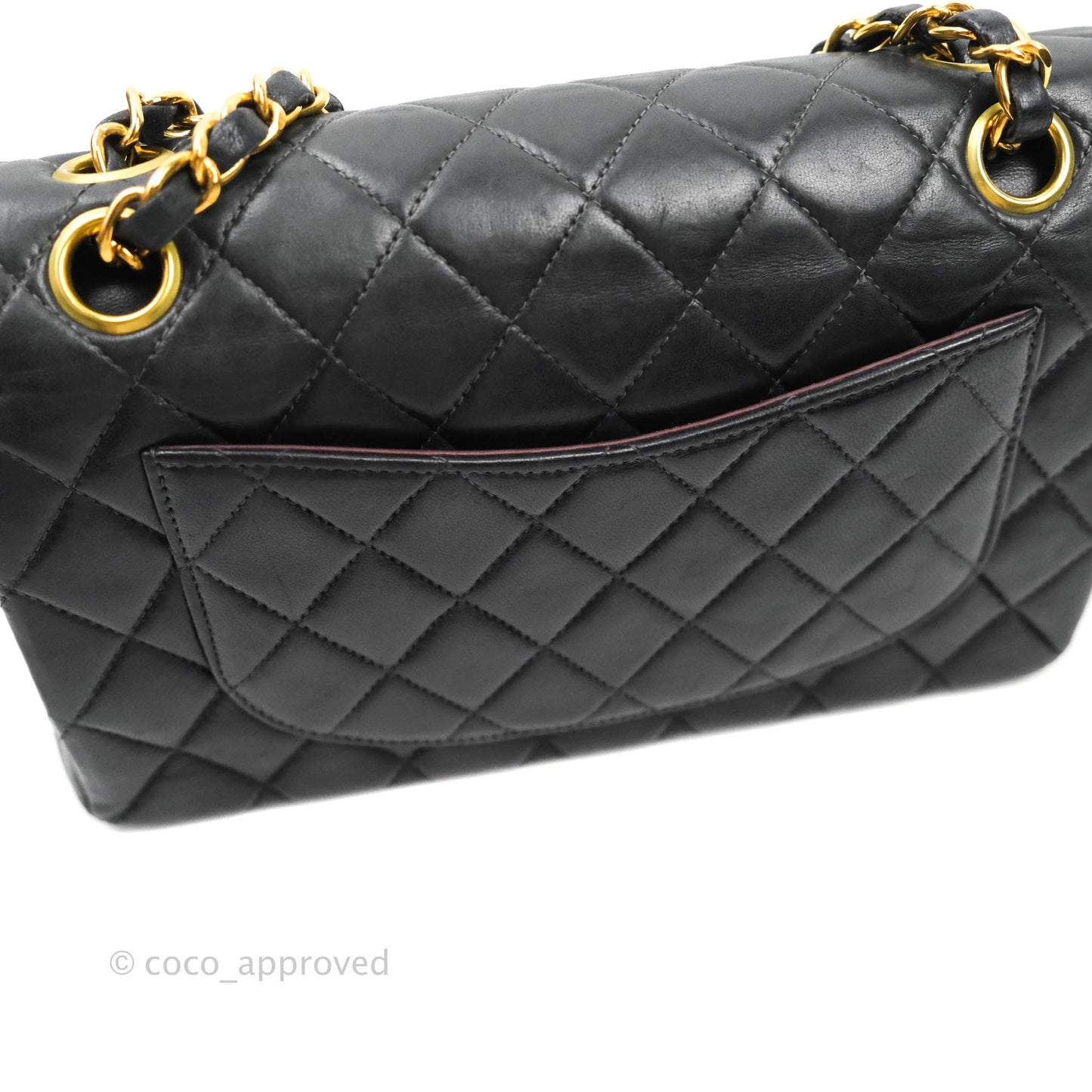 Chanel Classic Vintage Small S/M Flap Black Lambskin 24K Gold Hardware