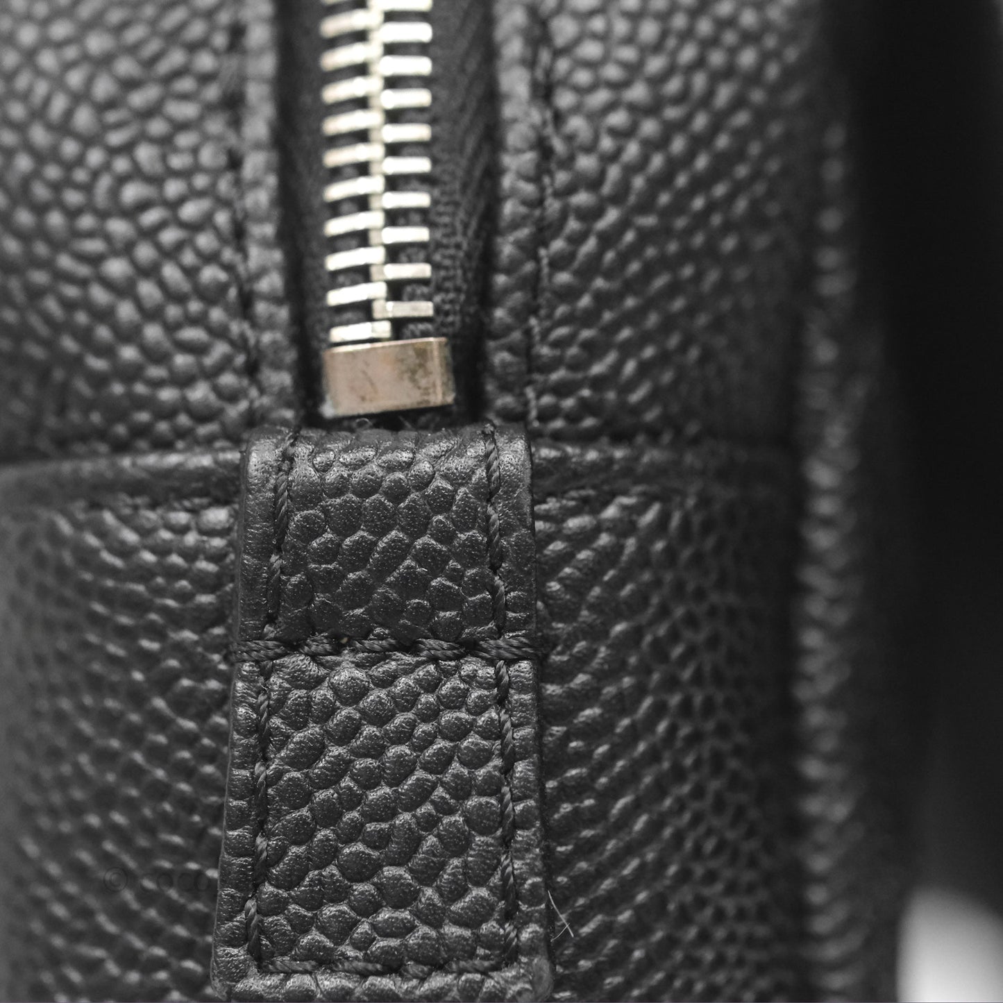 Chanel Quilted Easy Flap Bag Black Caviar Silver Hardware