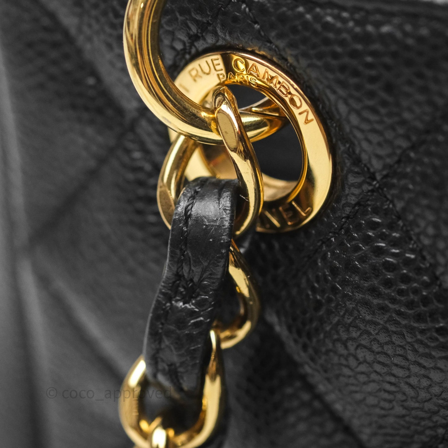 Chanel Vertical GST Black Caviar Gold Hardware