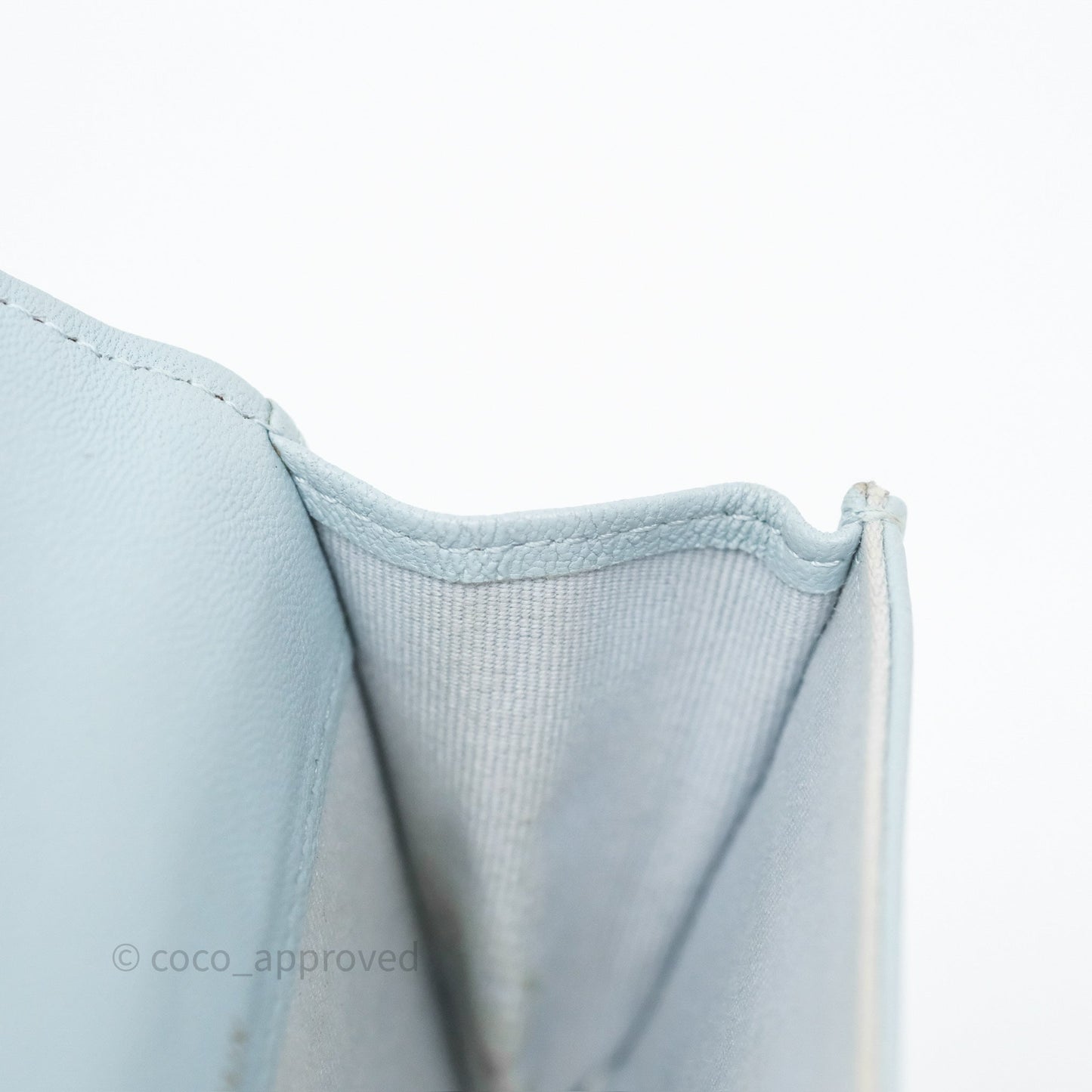 Chanel 19 Flap Card Holder Light Blue Lambskin