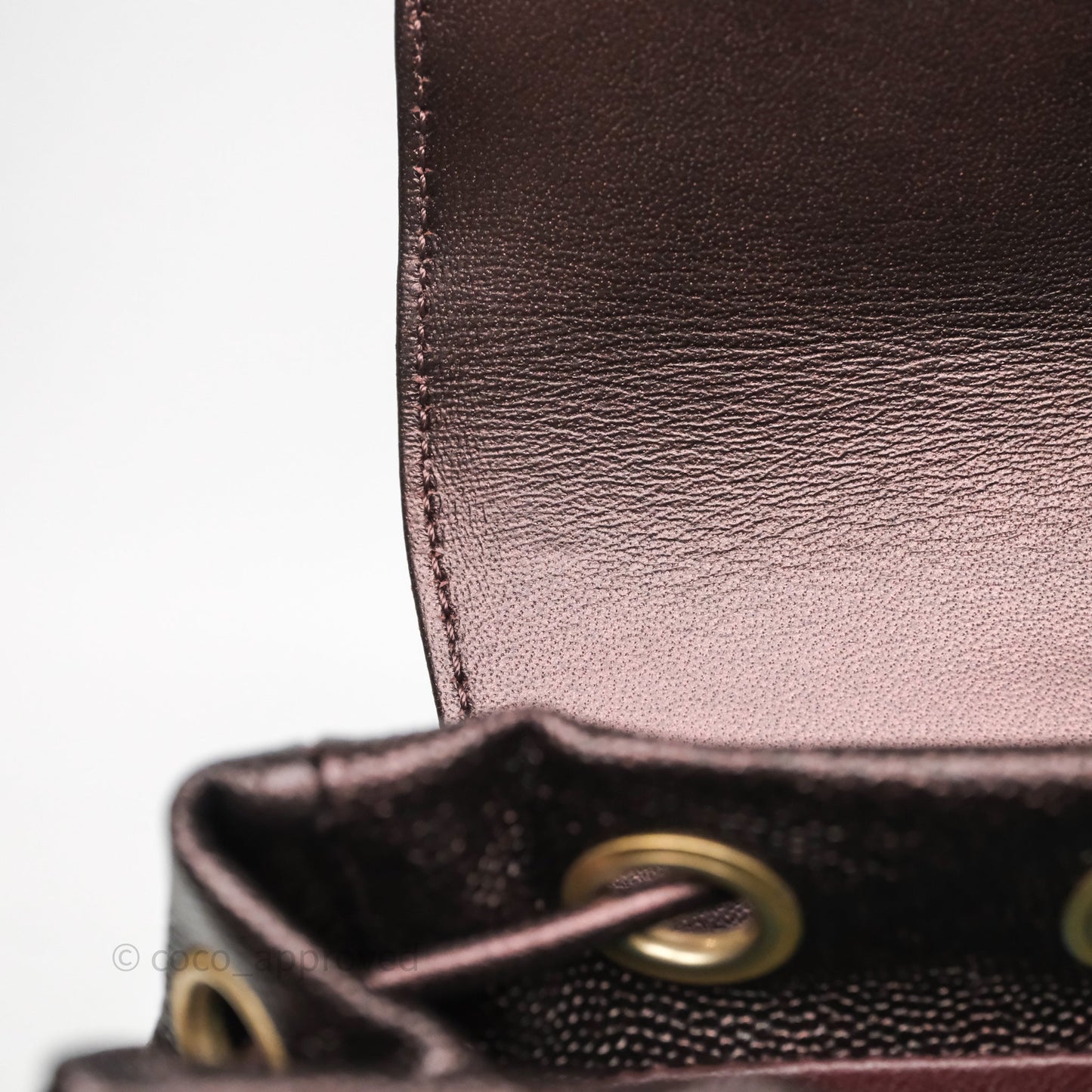 Chanel Quilted Filigree Backpack Purple Iridescent Burgundy Caviar Aged Gold Hardware