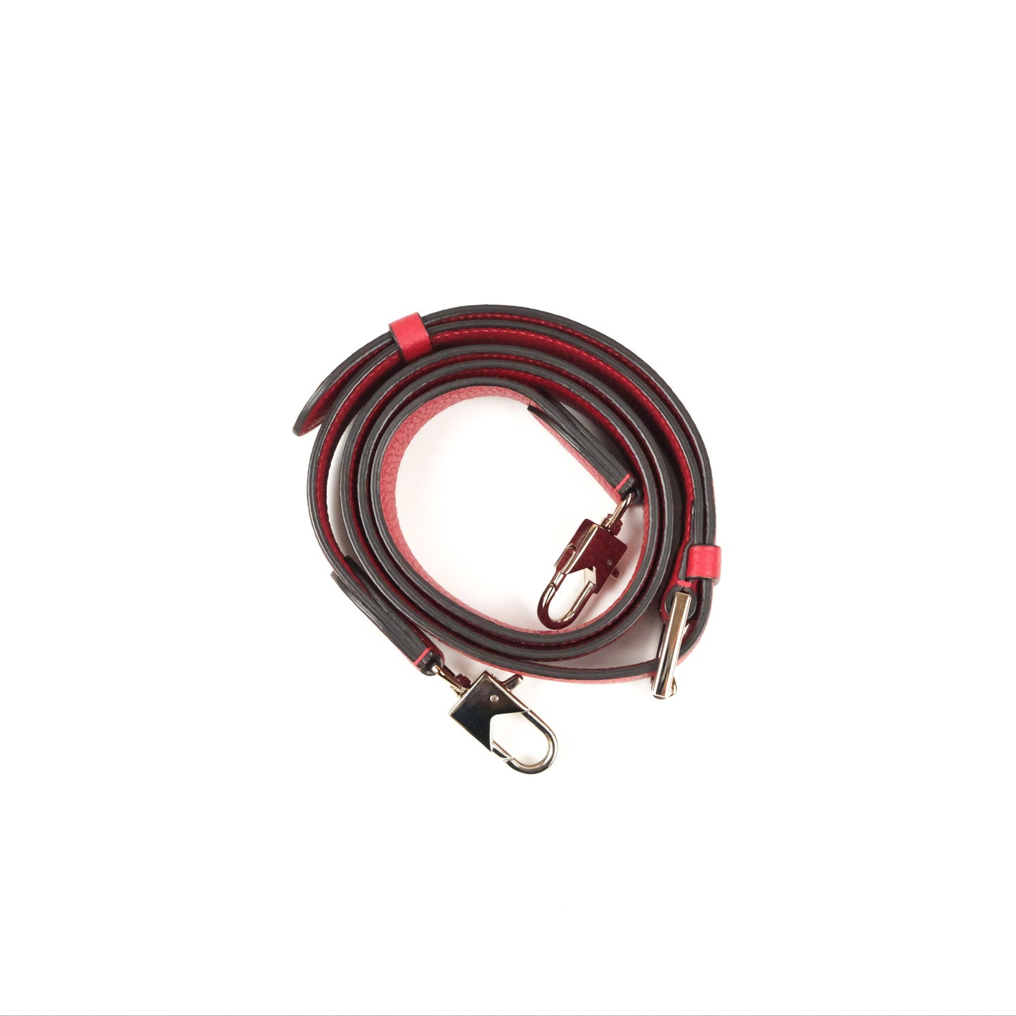 Moynat Swing Bag Red Grained Leather Silver Hardware