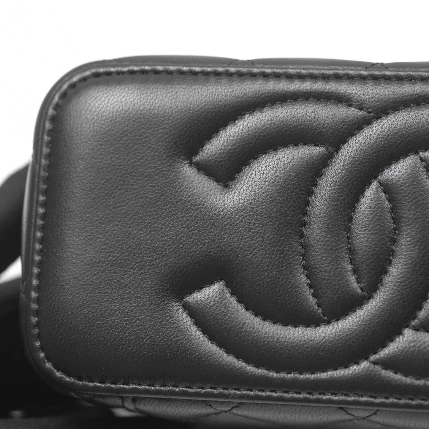 Chanel Vanity with COCO Heart Chain Black Lambskin Aged Gold Hardware